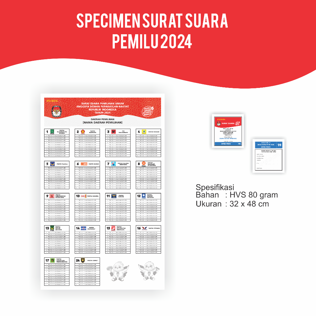 Jual Grosir Spesimen Surat Suara Pemilu 2024 Shopee Indonesia