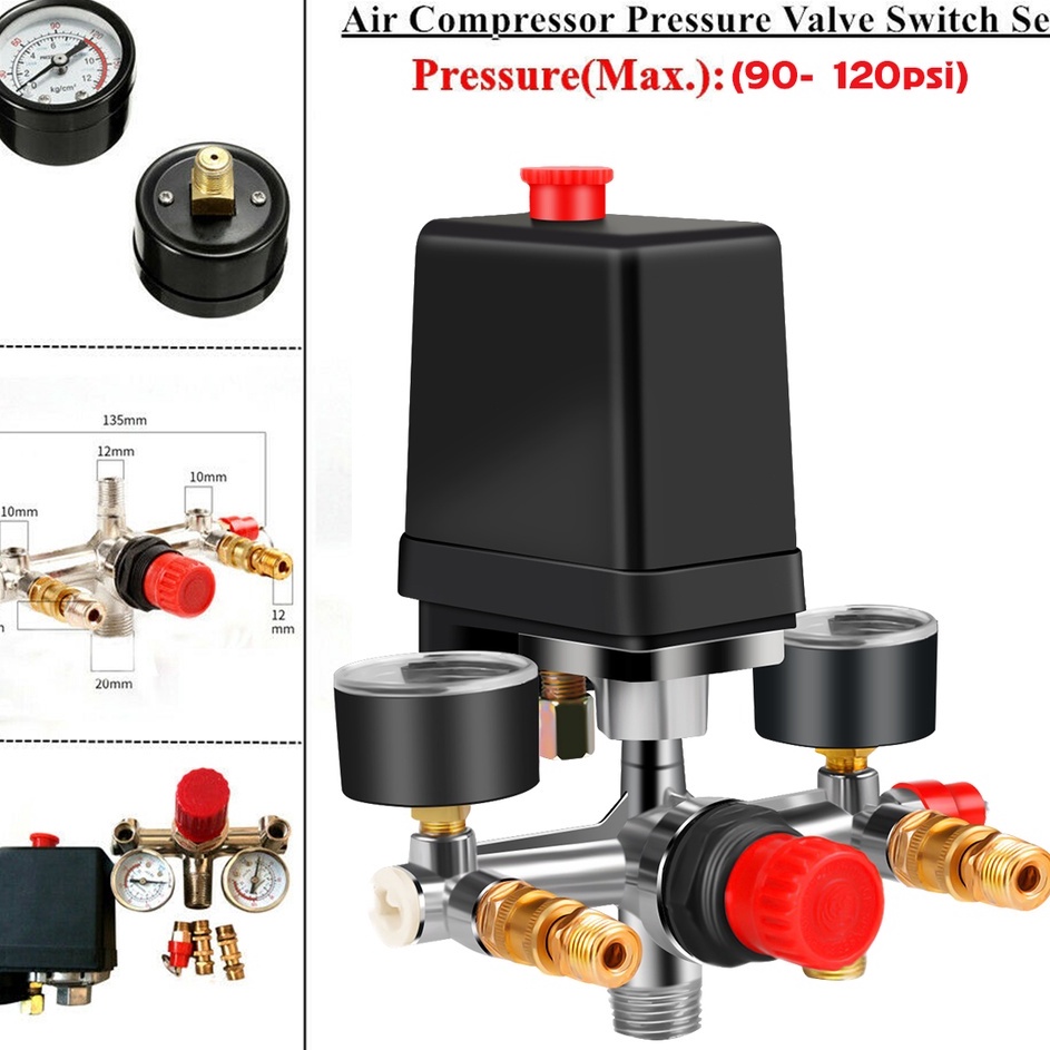 Jual kY 22V Pressure Switch Air Valve Manifold Air Compressor Pressure ...