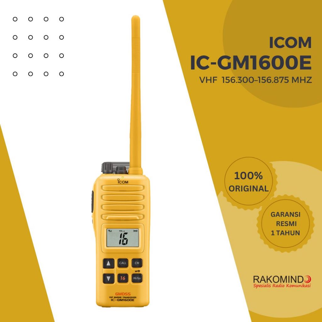 Jual HT Icom IC-GM1600E GMDSS VHF Marine Original HT VHF Marine ...