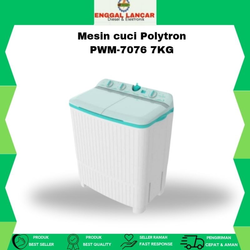 Jual MESIN CUCI 2TABUNG POLYTRON PWM-7076 7KG BERGARANSI | Shopee Indonesia