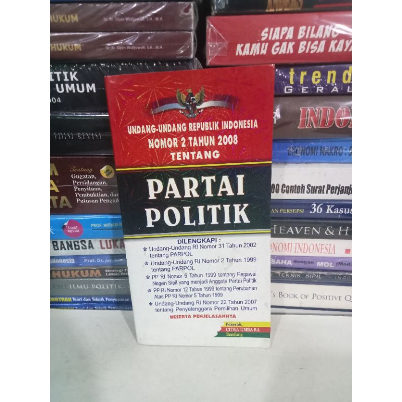 Jual Buku Undang Undang Ri No Th Tentang Partai Politik