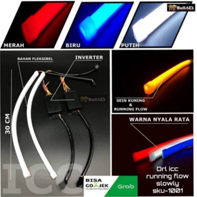 Jual Lampu LED Alis DRL Running 30CM Lampu Alis Running Tempel Flexible ...
