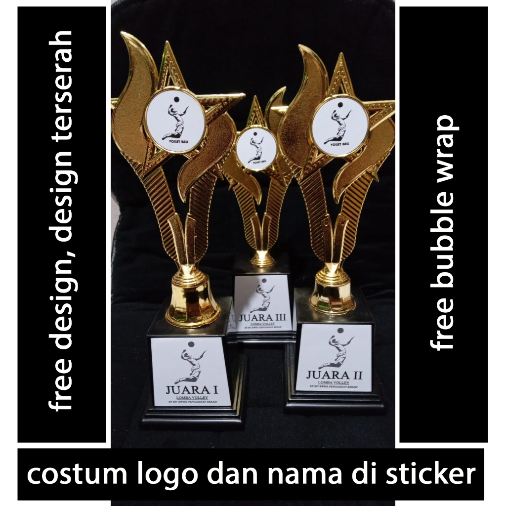 Jual Piala Set Lomba Juara 1 2 3 bisa kostum 