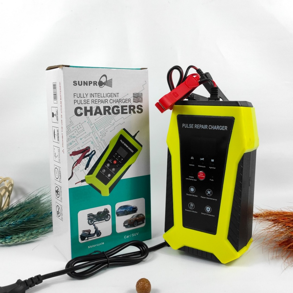 Jual Charger Aki Sunpro cas aki motor mobil Battery 12V 6a Adaptor cas