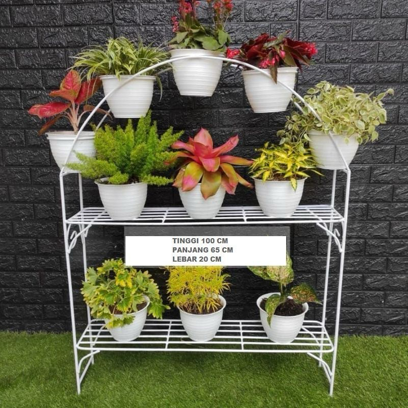 Jual standing pot susun / rak bunga besi susun 3 / rak serbaguna / rak ...