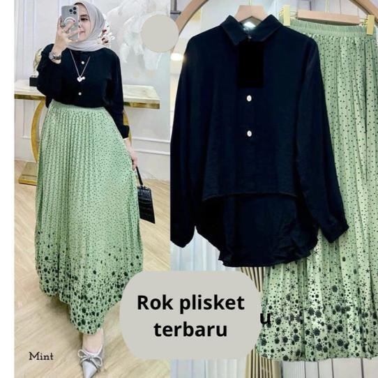 Jual (TERBARU)ROK PLISKET BUNGA BAWAH // ROK PLISKET MOTIF // maxi ...