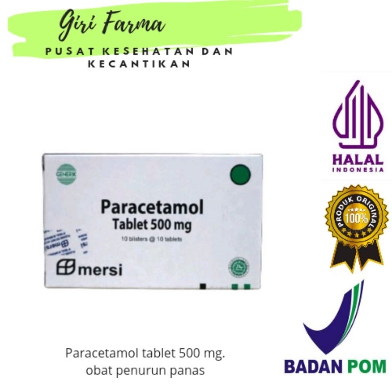 Jual Paracetamol 500MG Box / Obat Penurun Panas / Mersifarma | Shopee ...