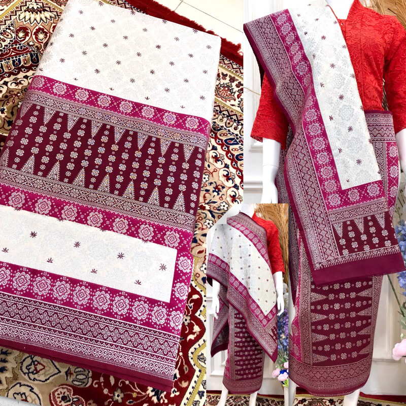 Jual SONGKET PANCAWARNA PINK/ SONGKET PINK/ SONGKET PUTIH KOMBINASI ...