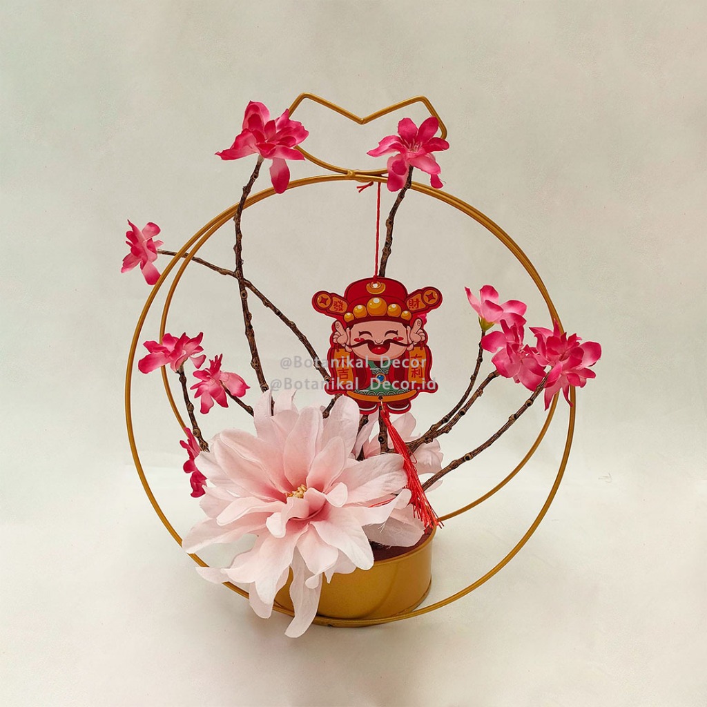 Jual 1 Set Fu Pot Bunga Imlek Premium Dekorasi New Year Imlek 2024