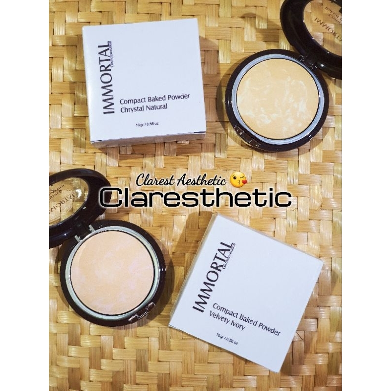 Jual IMMORTAL COMPACT BAKED POWDER (Chrystal Natural - Velvety Ivory ...