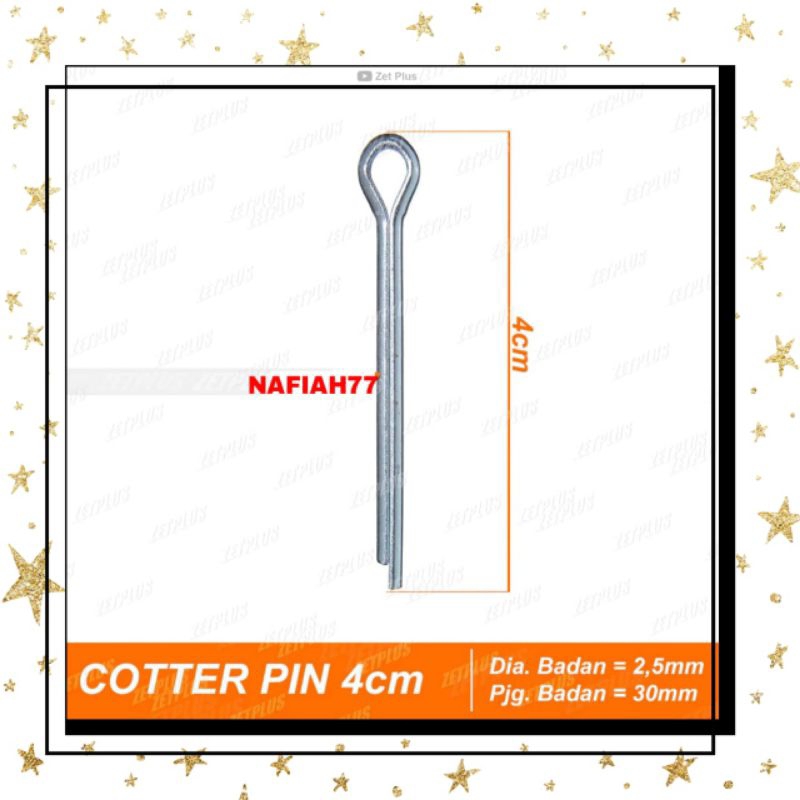 Jual KANCINGAN MUR MAHKOTA COTTER PIN 4CM(3/32X1-1/4 INCHI)LOCK PIN PEN ...