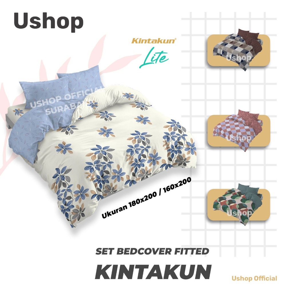 Jual Set Bedcover + Sprei Kintakun Lite 180x200 / 160x200 Tinggi 20 Cm ...