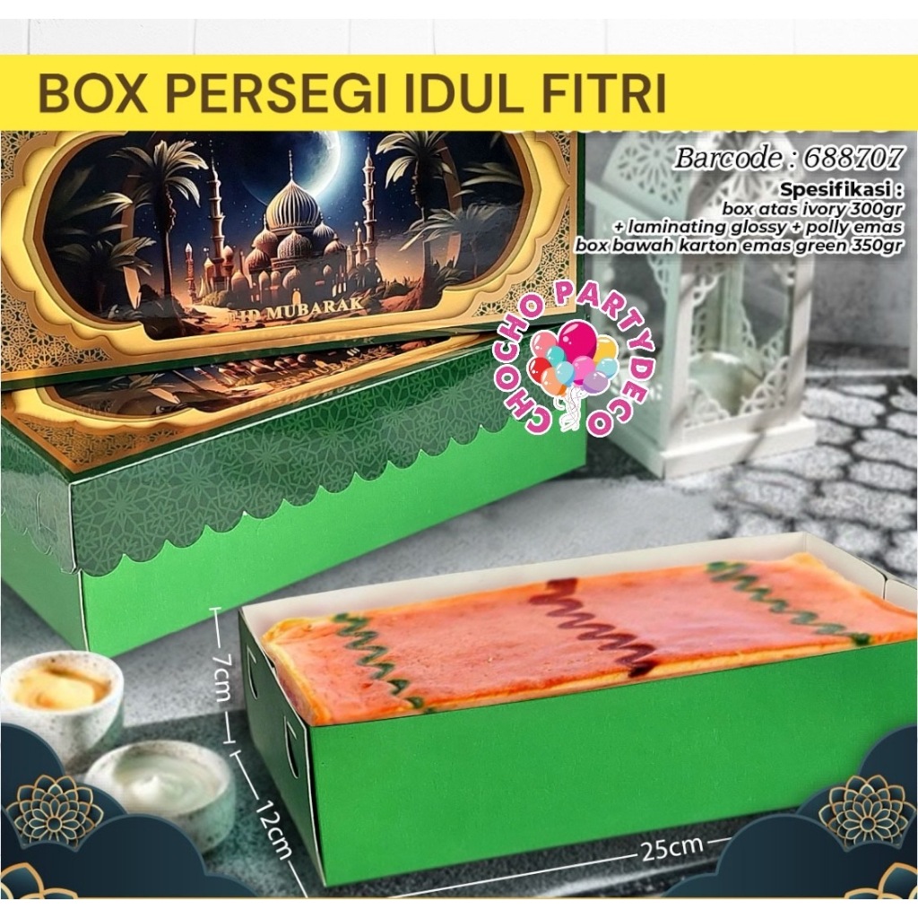 Jual Box Idul Fitri PERSEGI Kotak Kue Lebaran Parcel Idul Fitri