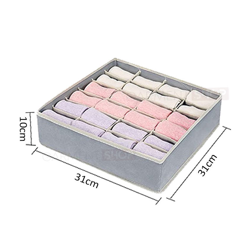 Jual Kotak penyimpanan kain 24 sekat storage cd kaos kaki celana dalam ...