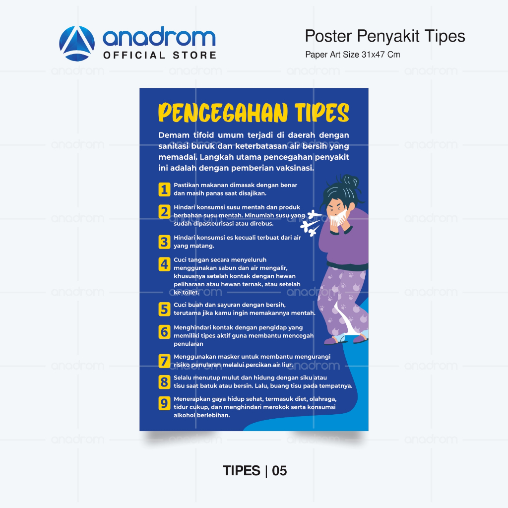 Jual Poster Seputar Penyakit TIPES | Poster Promosi Edukasi Kesehatan ...