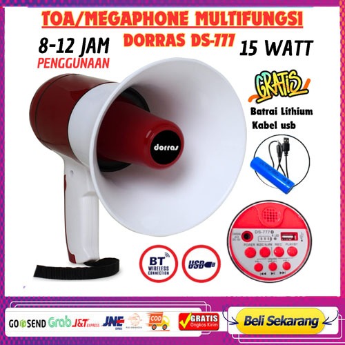 Jual Dorras Ds Toa Bluetooth Multifungsi Megaphone Pengeras Suara