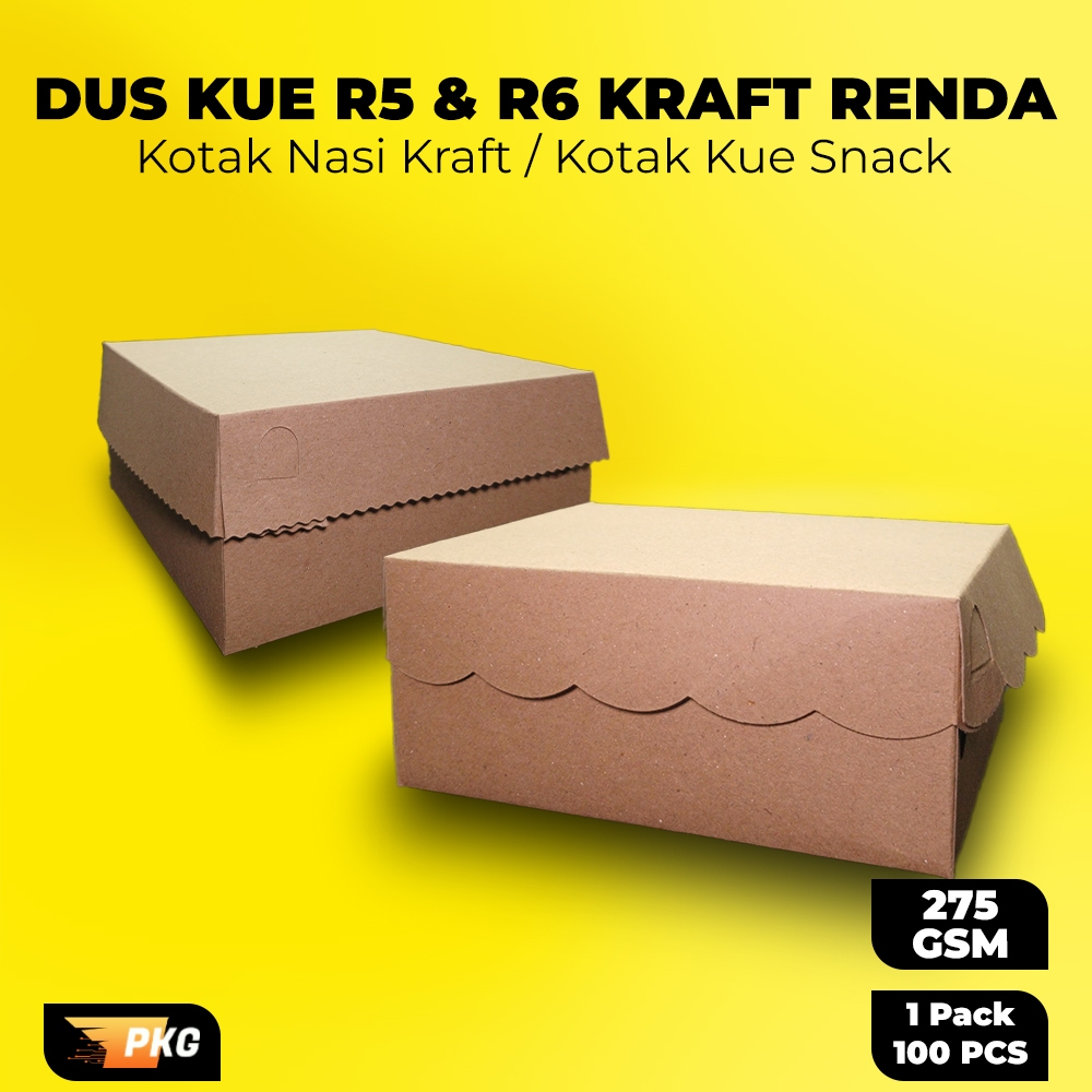 Jual Dus Snack Kraft R5 & R6 Dus Kue Renda 275gsm | Shopee Indonesia