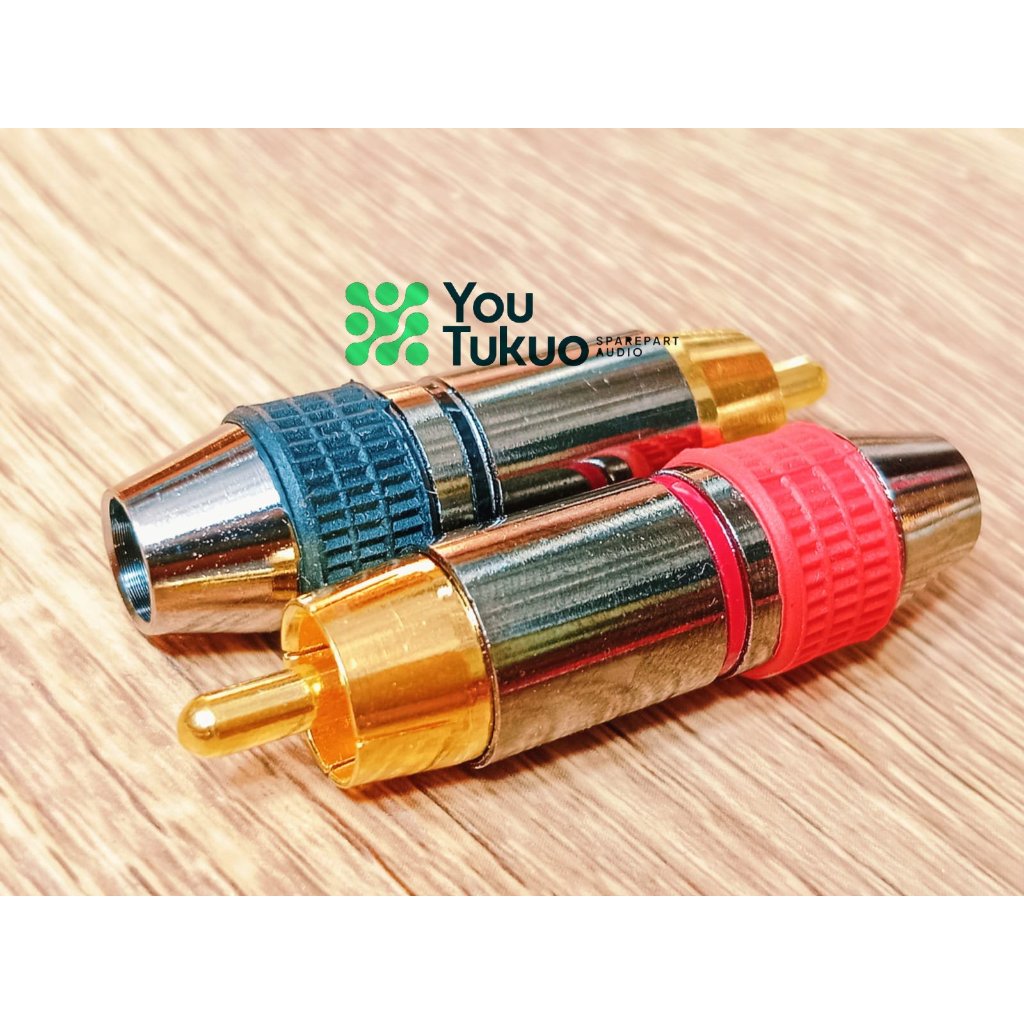 Jual Jack RCA Gold Black Metal Merah Hitam / Konektor RCA Male | Shopee ...