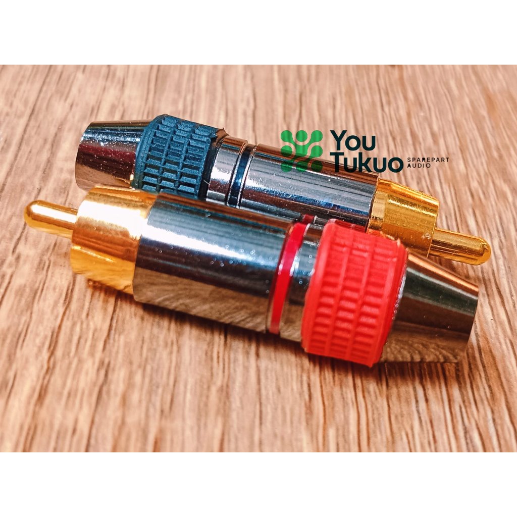 Jual Jack RCA Gold Black Metal Merah Hitam / Konektor RCA Male | Shopee ...