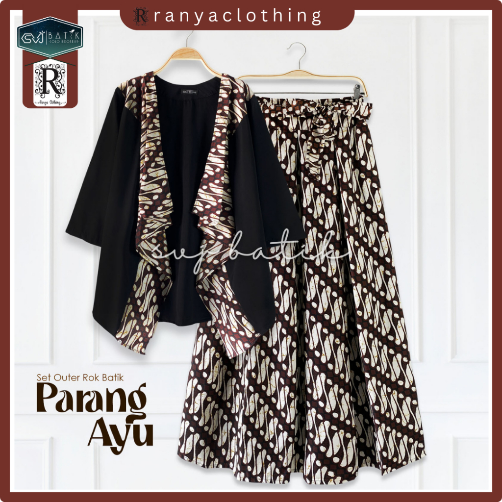 Jual Setelan Rok dan Outer Motif Batik Katun Wolfis fit XXL Ori SVJ ...