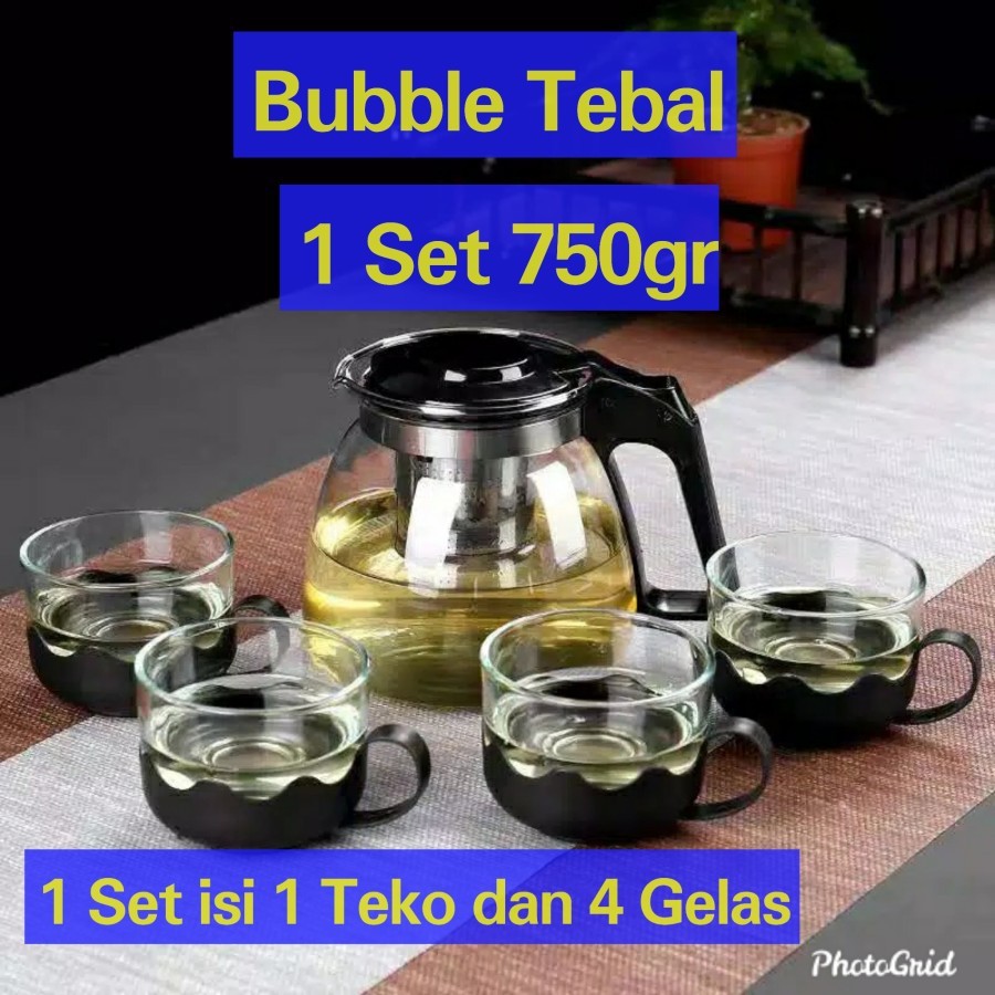 Jual Tea Pot 5in1 Plus Saringan Kaca Teapot Set 5 In 1 Tea Pot Kaca Teko Teko Teh Import 5672