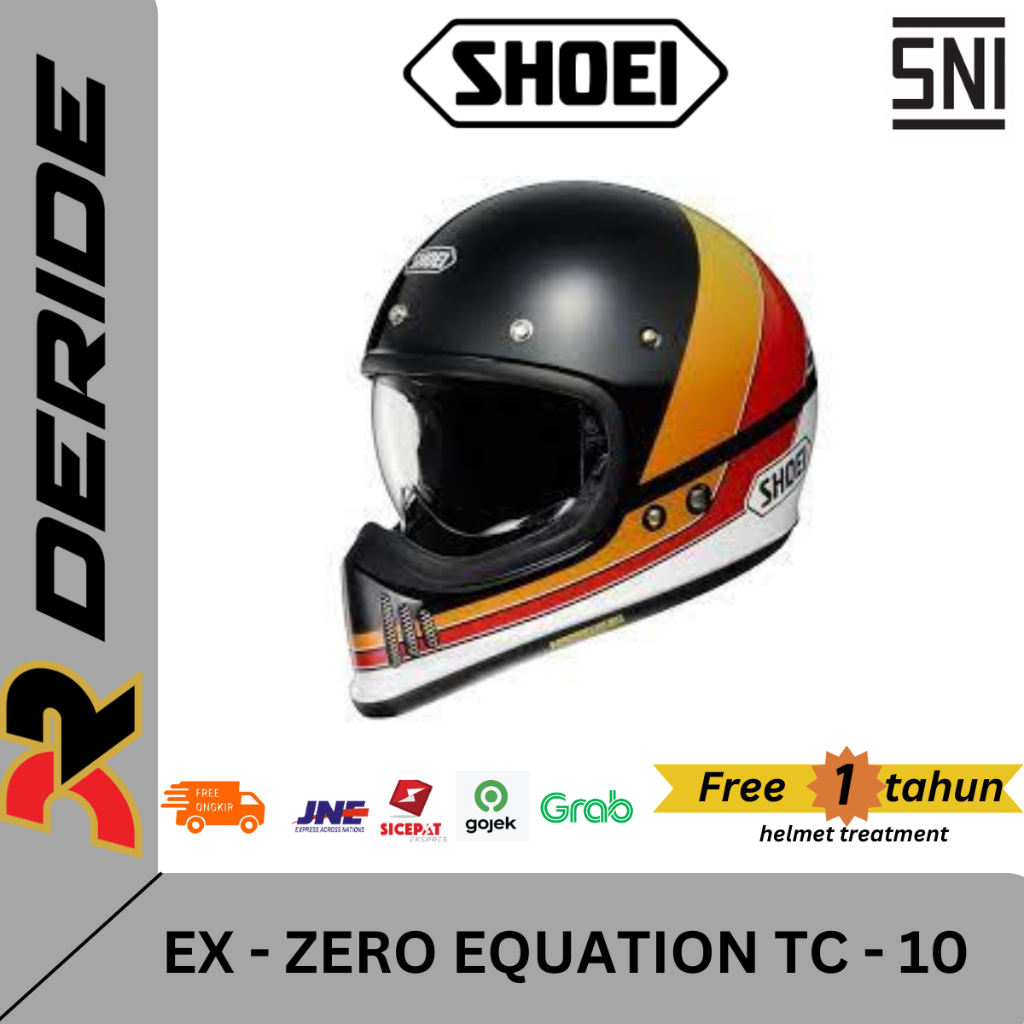 Shoei Ex Zero Equation TC 10 Helm Retro Classic Full Face SNI Original