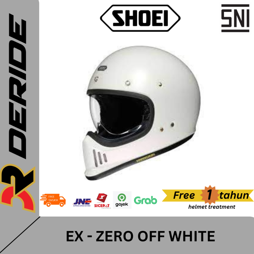Shoei Ex Zero Off White Helm Cakil Classic Full Face SNI Original