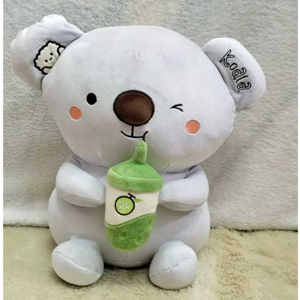 Jual Boneka Sit Koala Pegang Botol Boba Koala With Boba Size L CBT ...