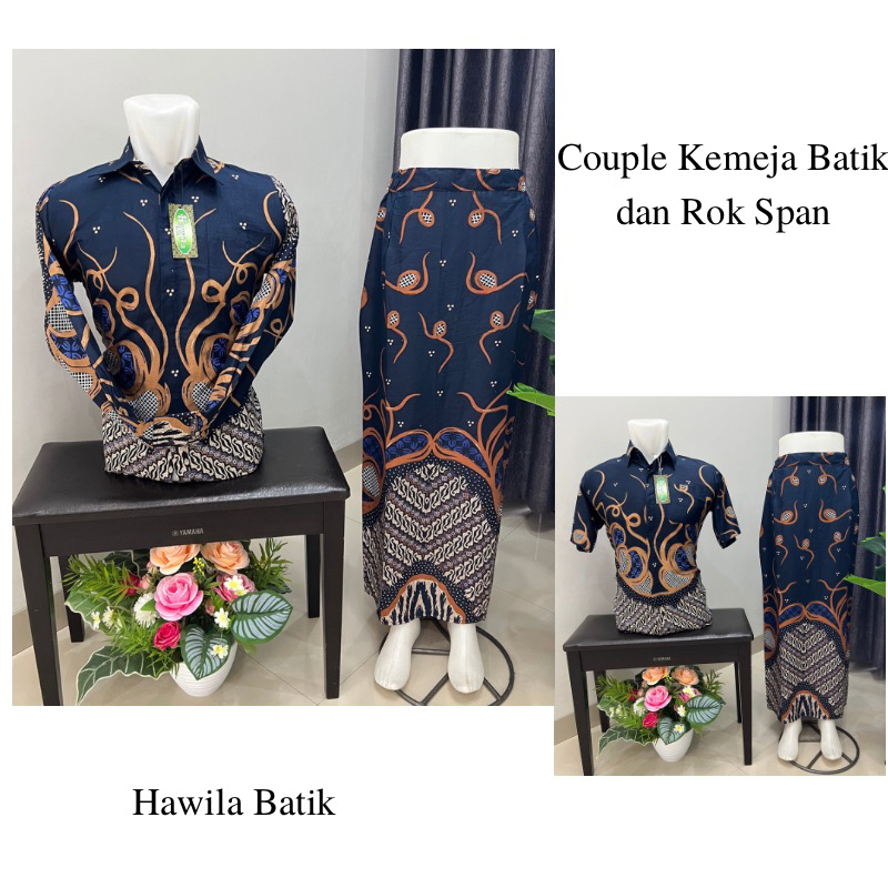 Jual Rok Span Batik Warna Navy | Shopee Indonesia