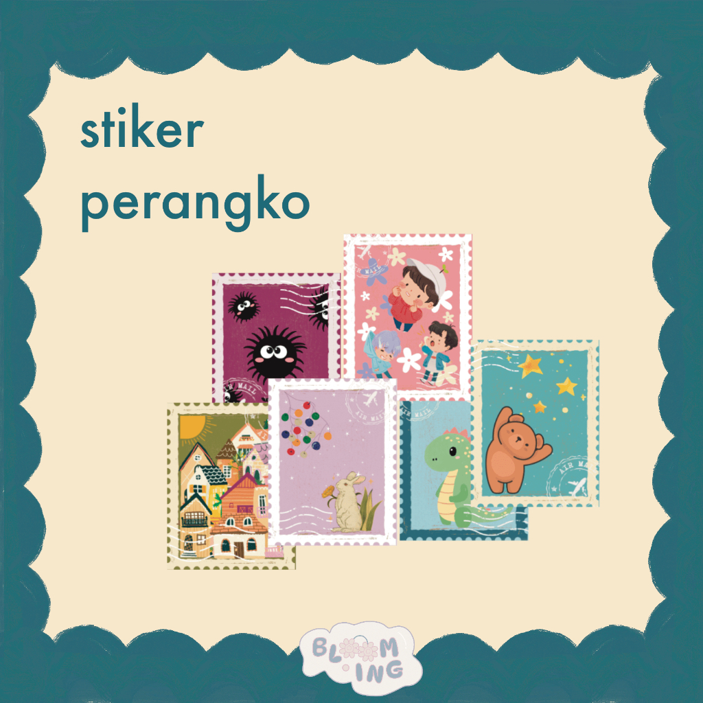 Jual Stiker perangko/stamp sticker untuk journaling, freebies ...