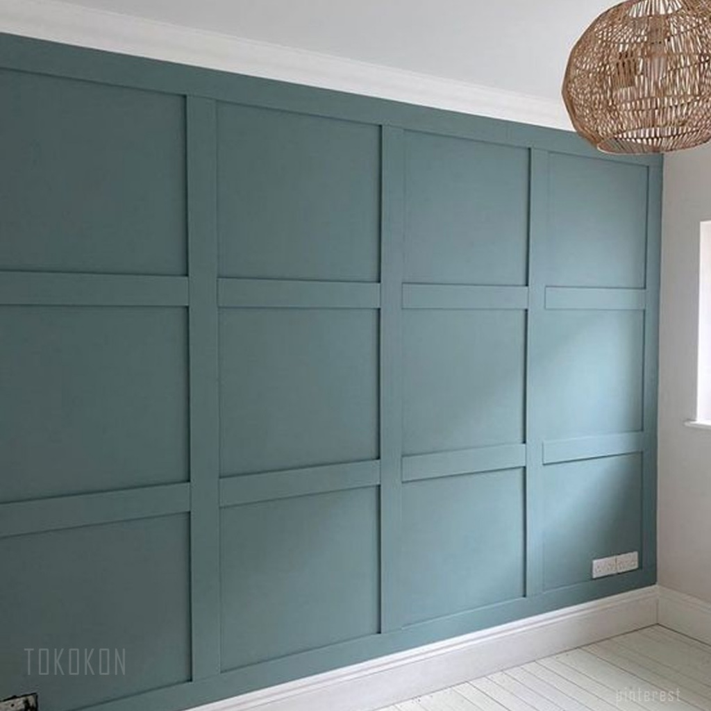 Jual Wall Batten Mdf Premium hmr Hijau list dekor rumah Batten Wall Mdf ...