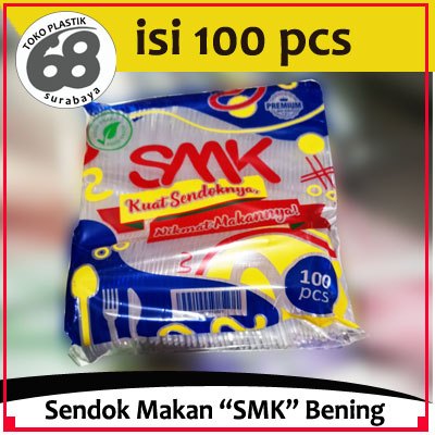 Sendok Makan Plastik Bening Isi 100 Pcs