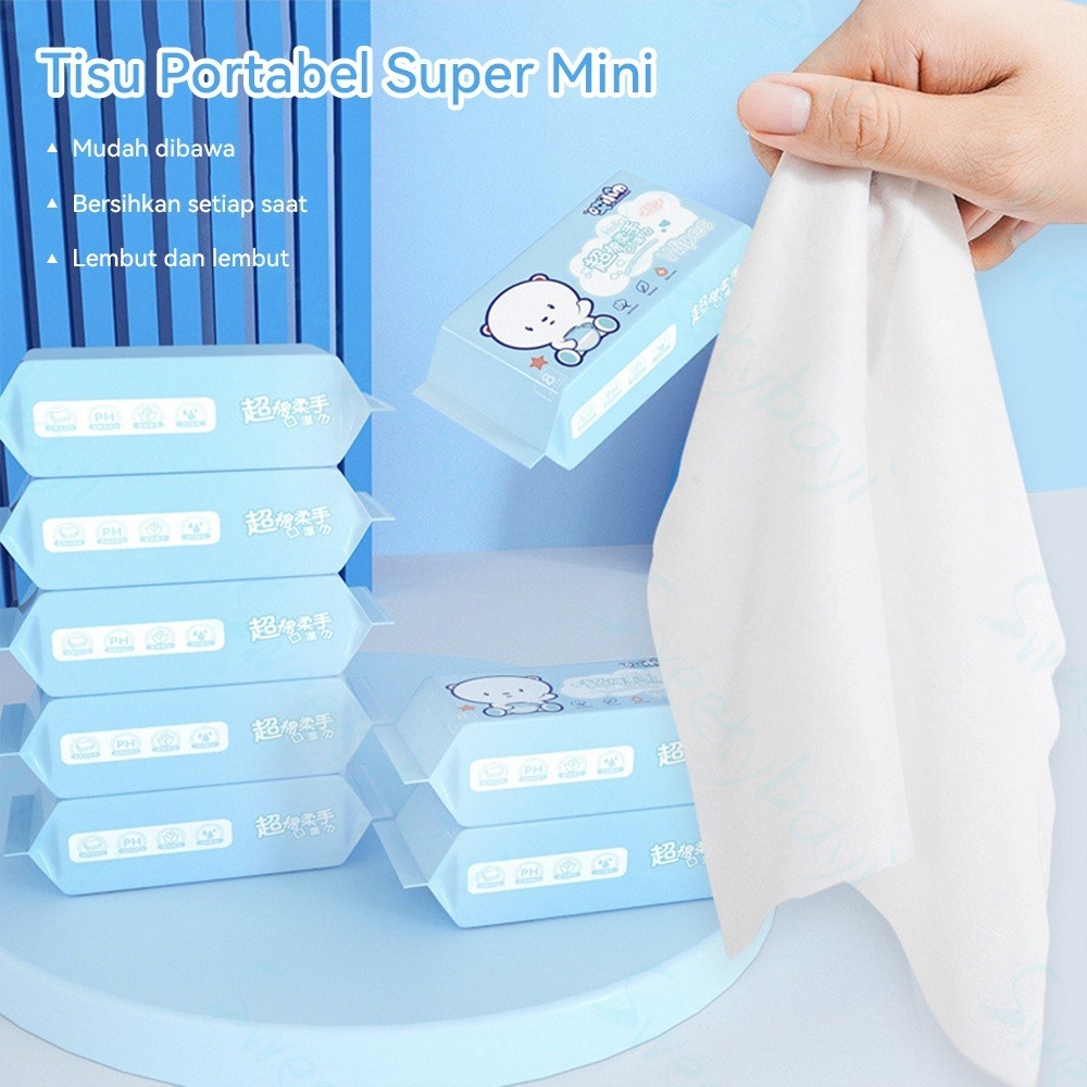 Jual Tisu Basah Mini Karakter Lucu Wet Wipes 1 PCS isi 8 Lembar Tisu ...