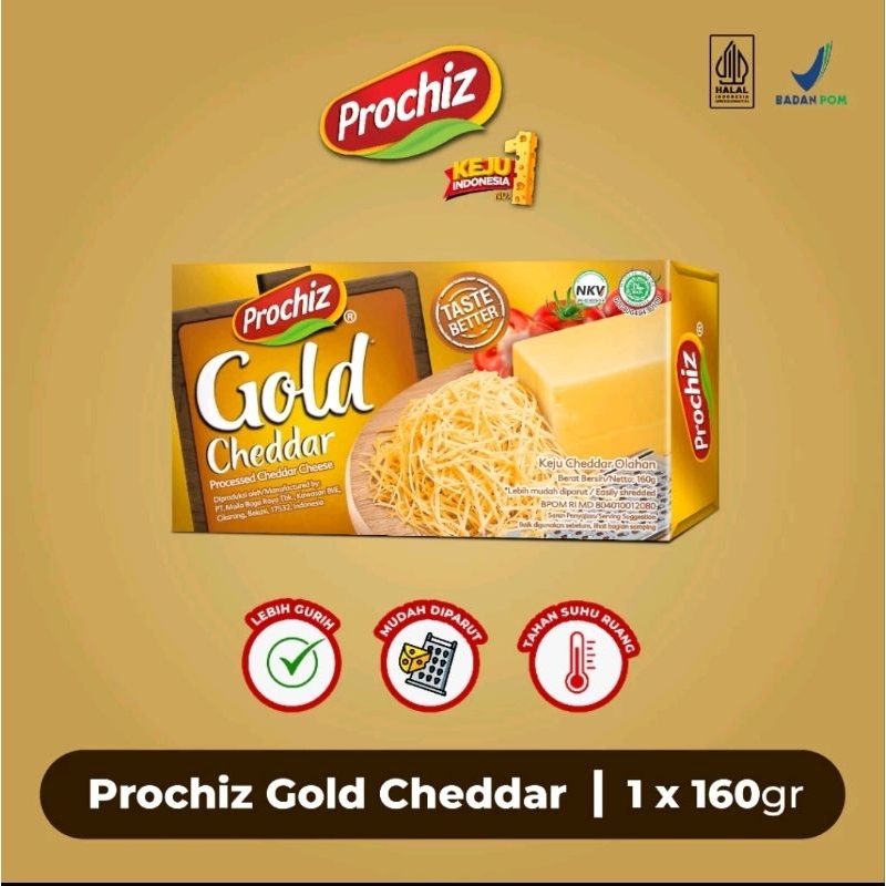 Jual Prochiz Keju Gold Cheddar 160g | Shopee Indonesia