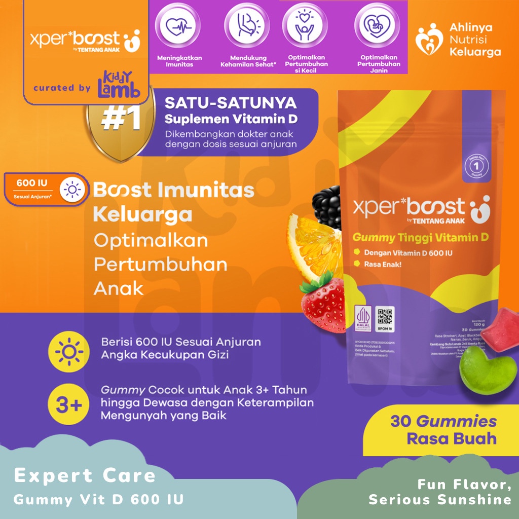 Jual Expert Boost Gummy Vitamin D 600 IU Anak dan Dewasa / Paket 30
