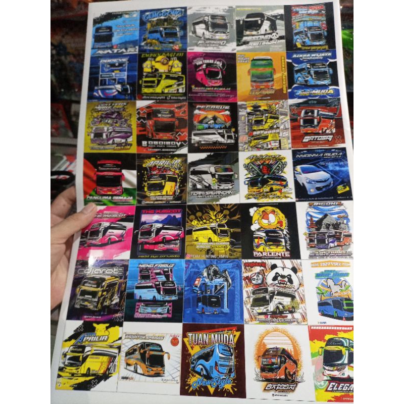 Jual STICKER ANTI AIR 30 KOTAK STICKER BUS MANIA/ STICKER BUS BASURI 30 ...