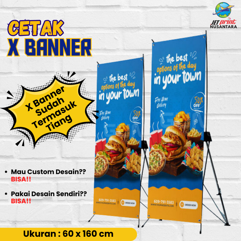 Jual Cetak X Banner / Stand Banner Ukuran 60x160 CM (Wisuda, Promosi ...