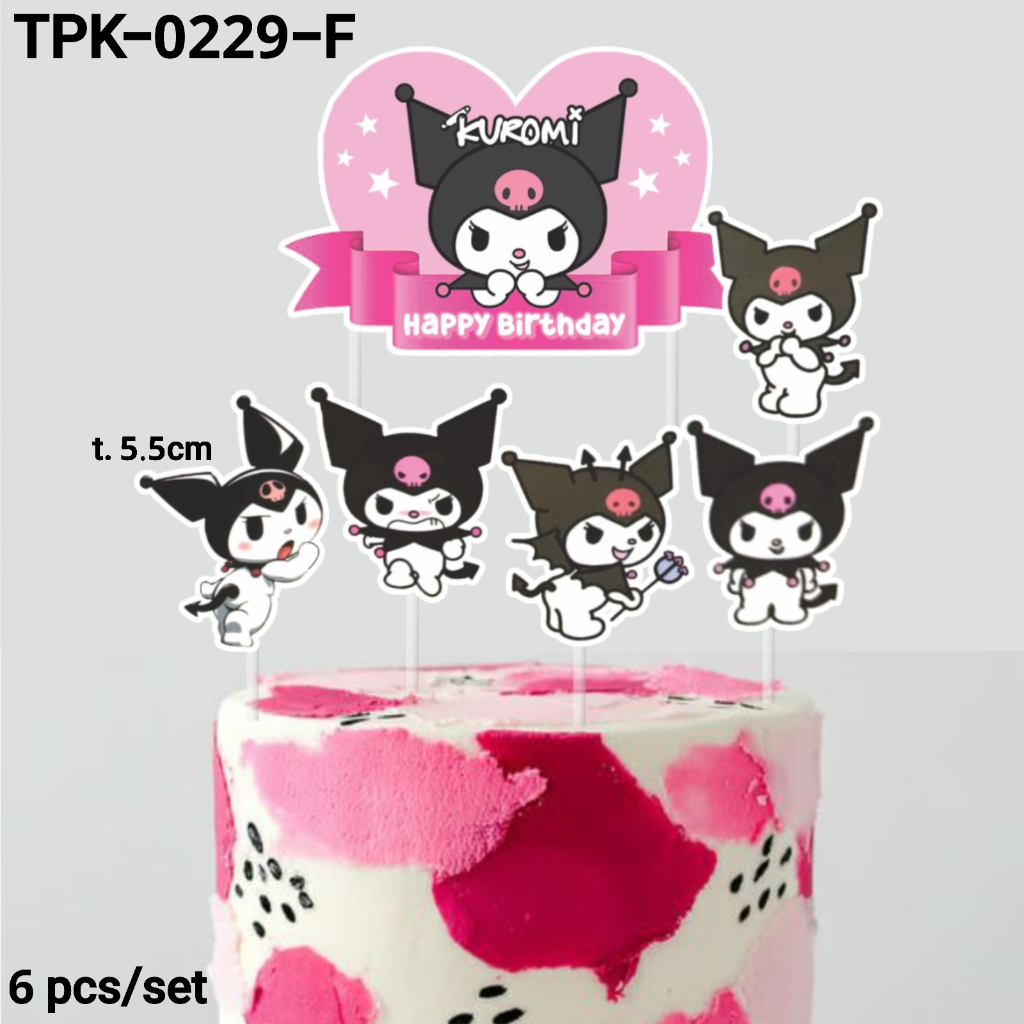 Jual Gr Tpk 0229 Cake Topper Kue Pompompurin Melody Kuromi Cinnamon Roll Yamama Baking Shopee 6659