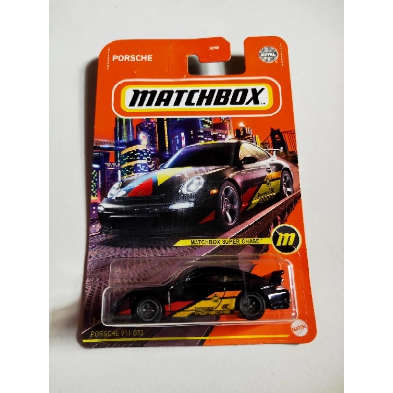 Matchbox Super Chase 1/64 - Porsche 911 GT3 2023 - Noire - Roues Caoutchouc