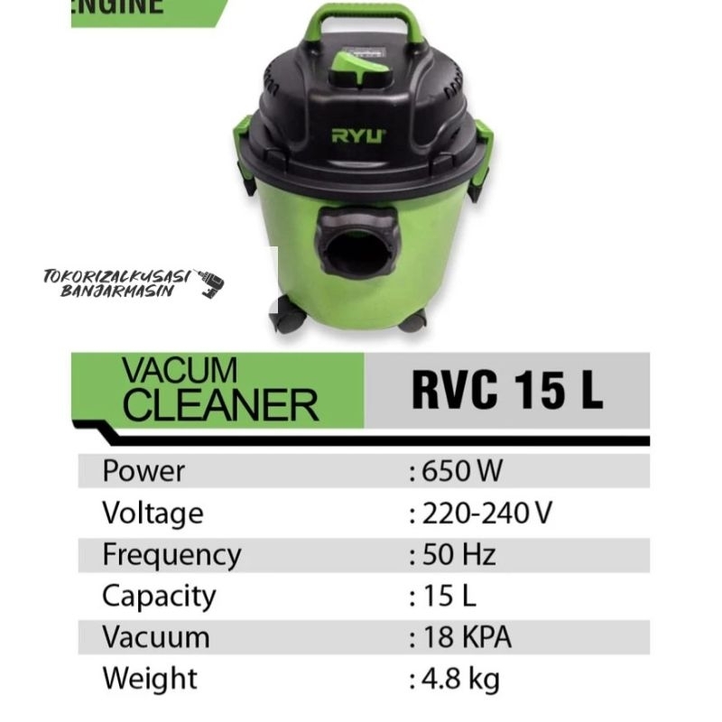 Jual Vacum cleaner RYU RVC15L / alat vacum cleaner ryu / penyedot debu ...