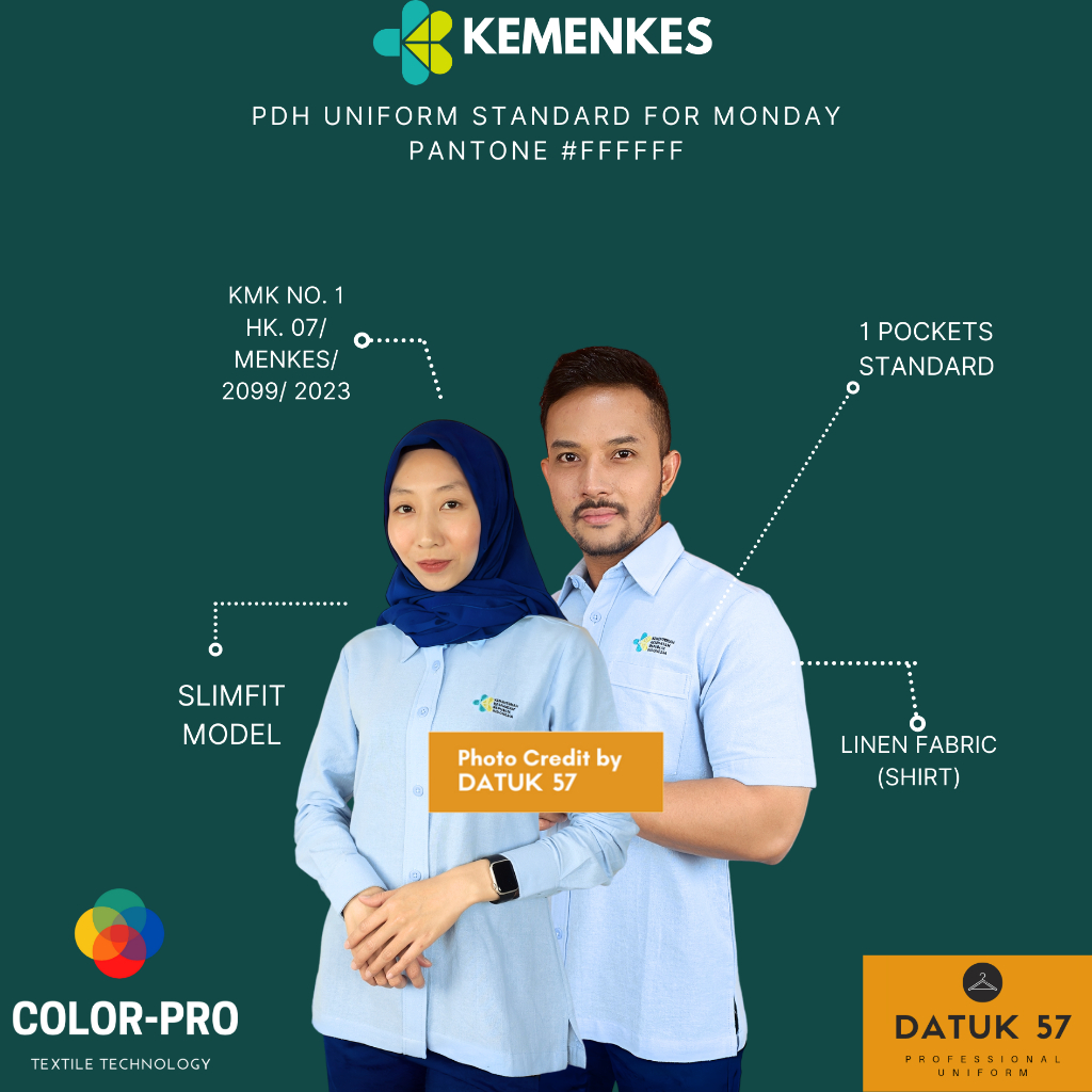 Jual International Quality Seragam Kemeja Pdh Kemenkes Kementerian Kesehatan Biru Muda Terbaru