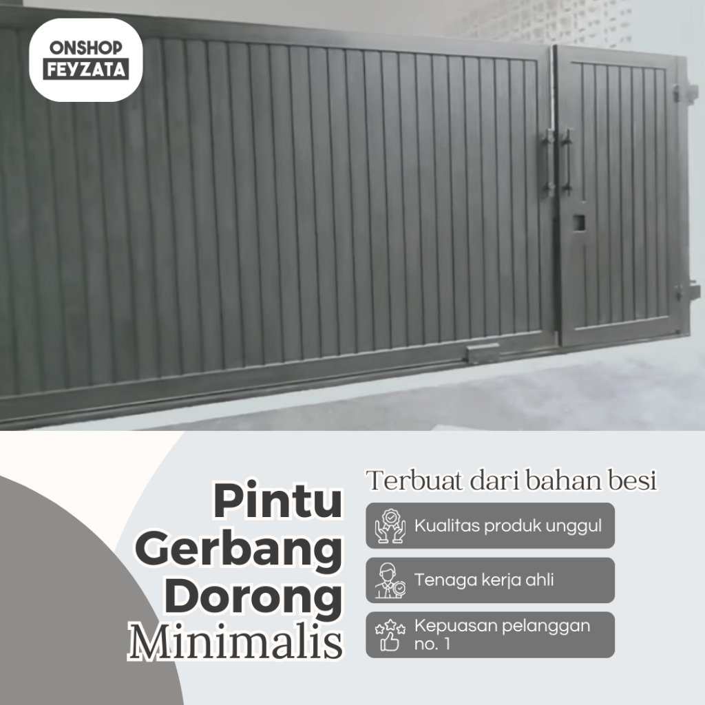 Jual Pintu Gerbang Pagar Dorong Minimalis G016 | Shopee Indonesia