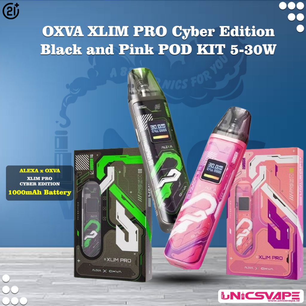 Jual OXVA XLIM PRO Cyber Edition Black and Pink POD KIT 5-30W Side AFC ...