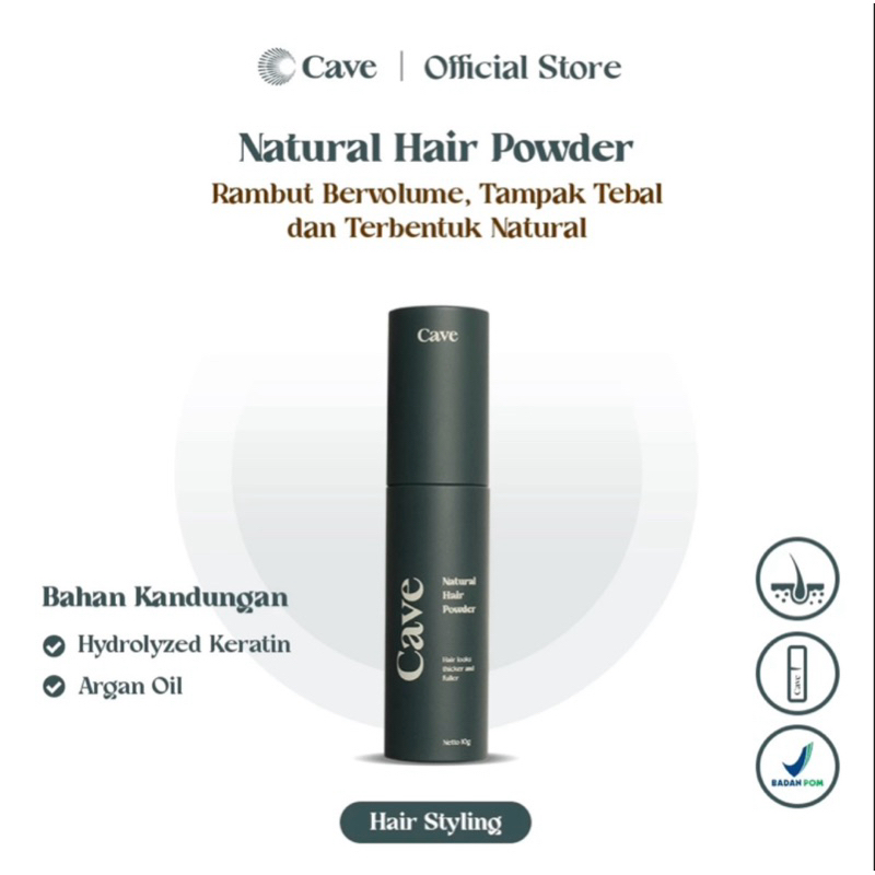 Jual Cave Natural Hair Powder Spray Pomade Bedak BPOM Free Sisir Saku ...