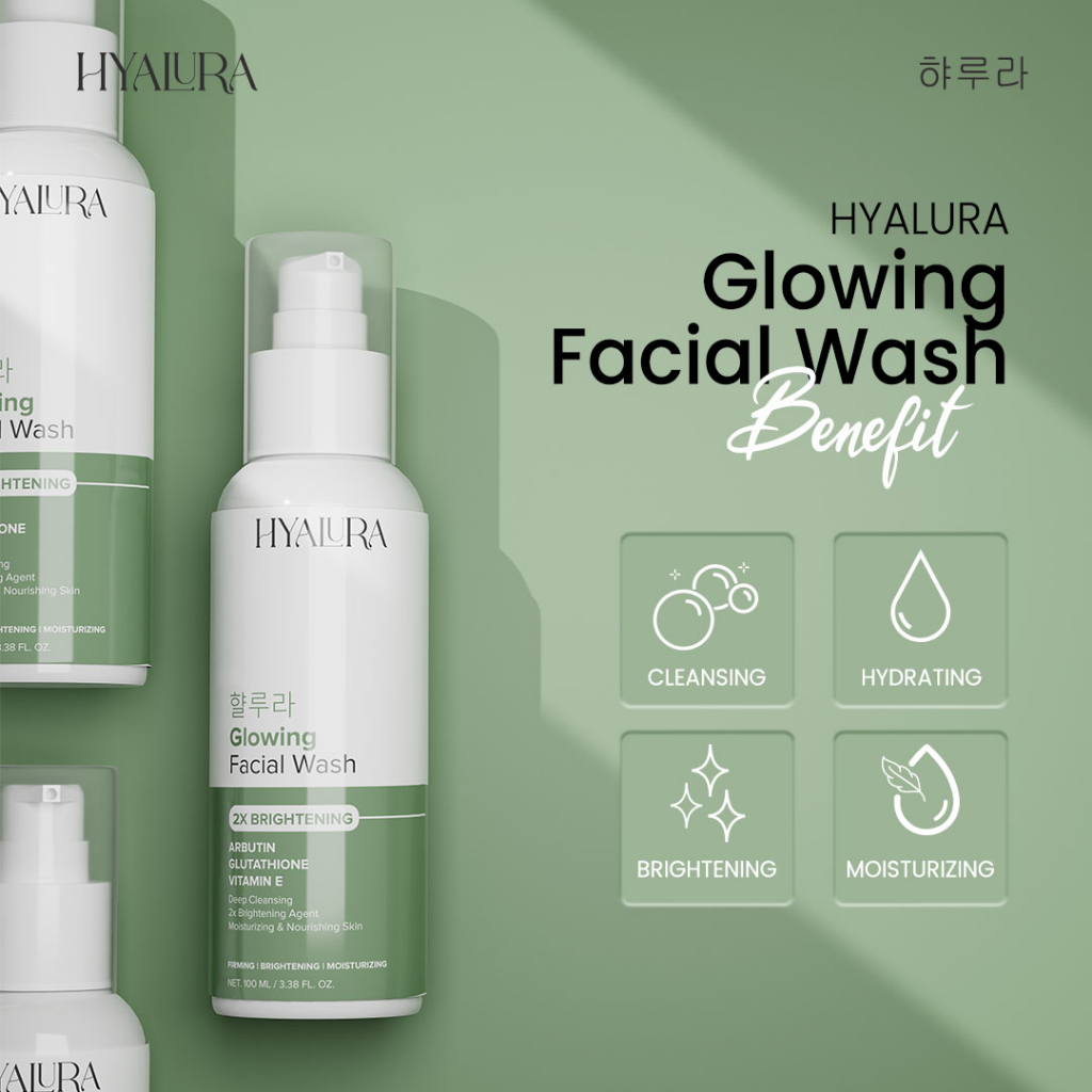 Jual Hyalura Facial Wash Glowing Mengandung Arbutin, Glutathione