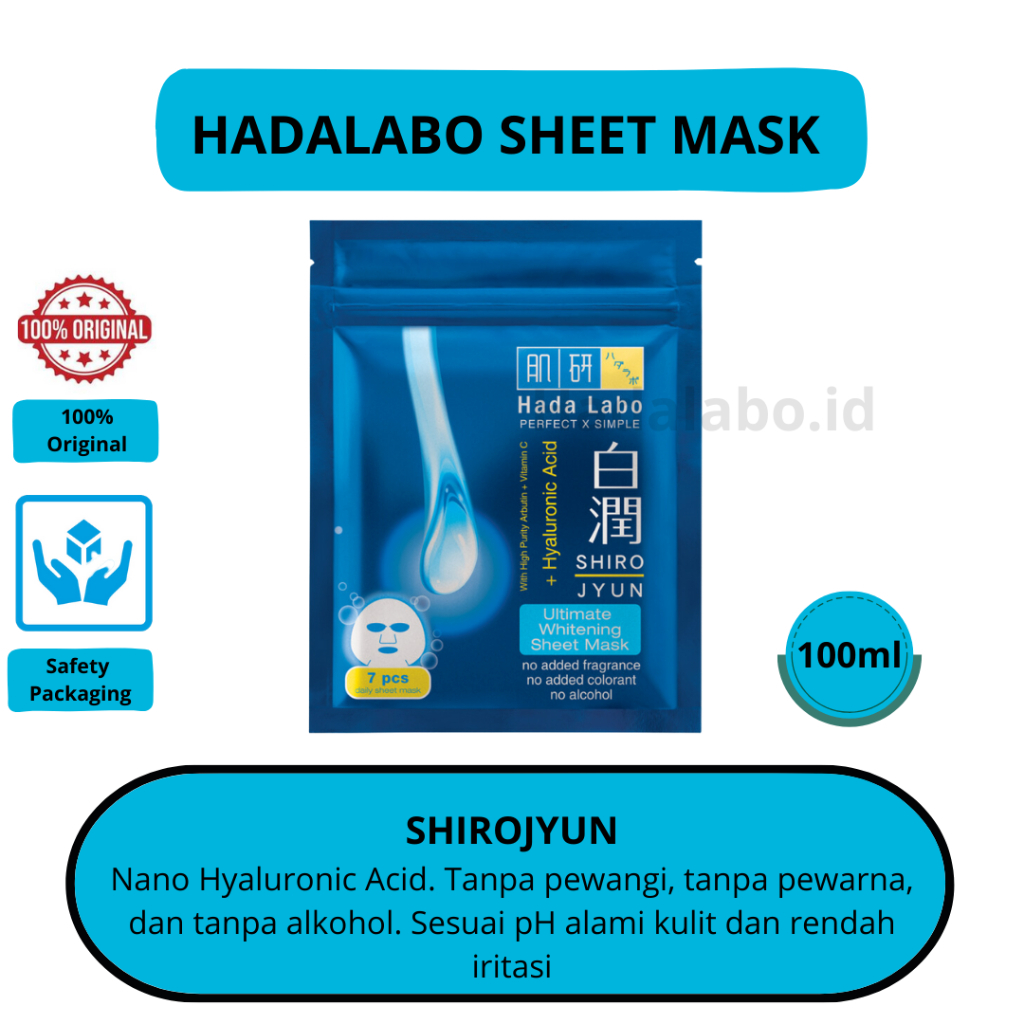 Jual Hada Labo Shirojyun Ultimate Sheet Mask 7 pcs Shopee Indonesia
