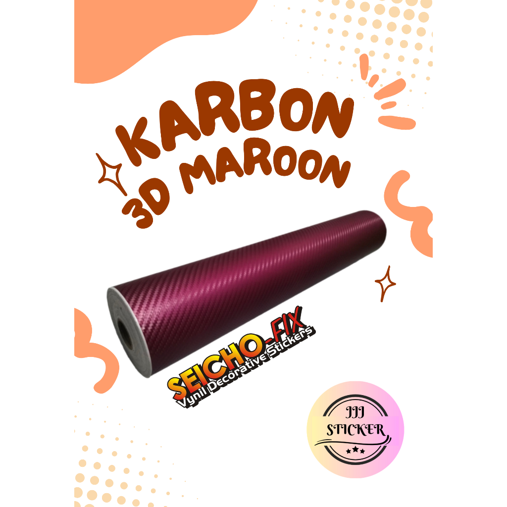 Jual Stiker Skotlet Karbon 3D Merk Seichofix Warna Maroon (45cm x 15m ...