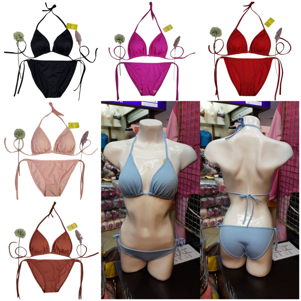 Jual Bikini Bf Segitiga Tali Polos Hitam Bikinimalang Shopee Indonesia