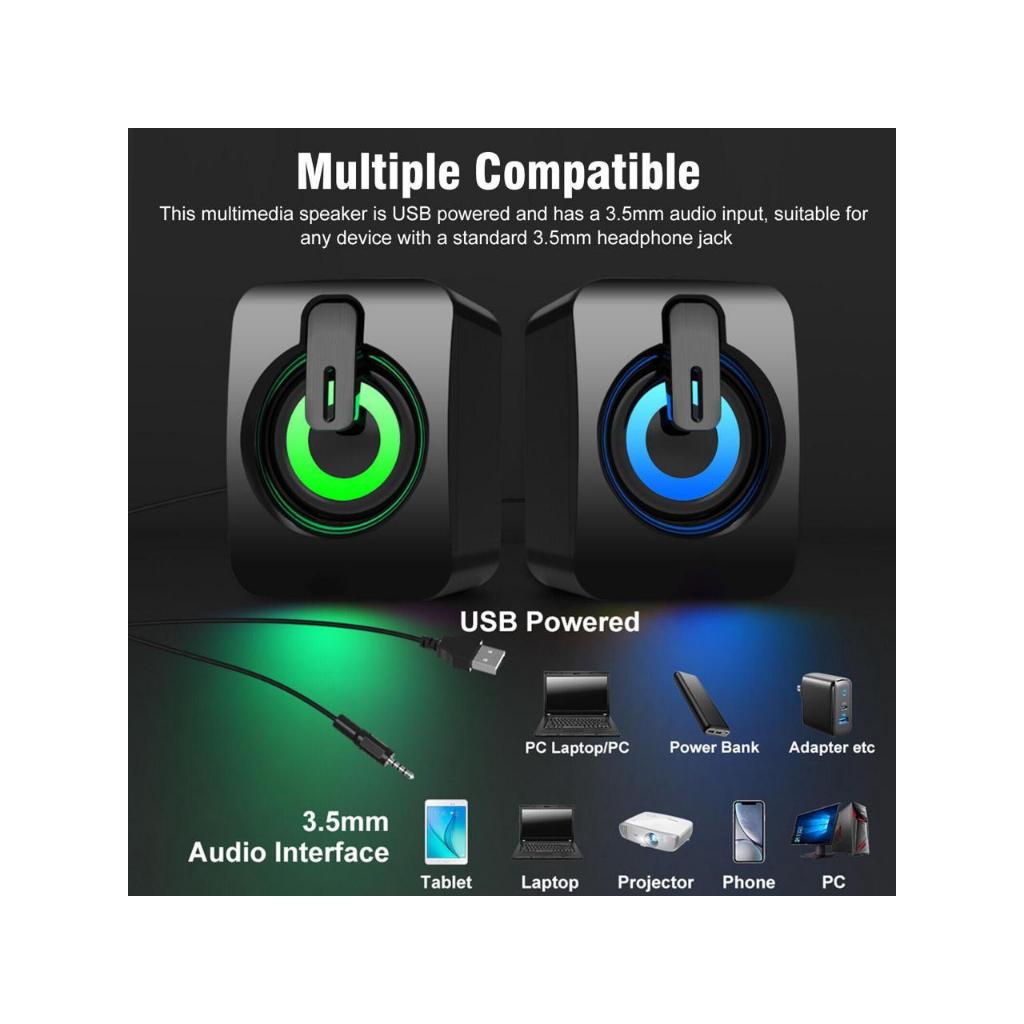 Jual Speaker USB Mini Spiker PC Laptop Komputer Kecil Speker Game RGB ...