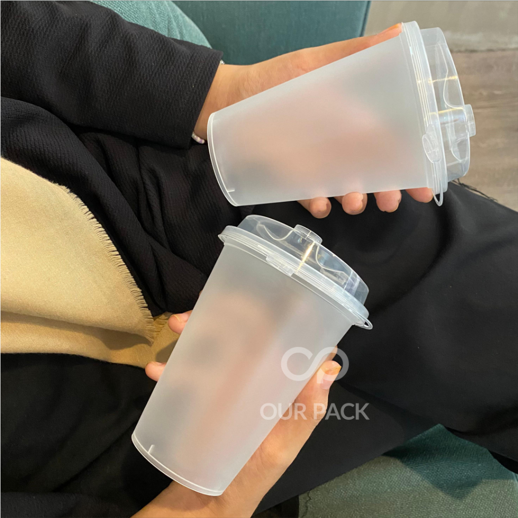 Jual Cup Thinwall Gelas PP Injection Black & Frost 14 oz | Shopee Indonesia